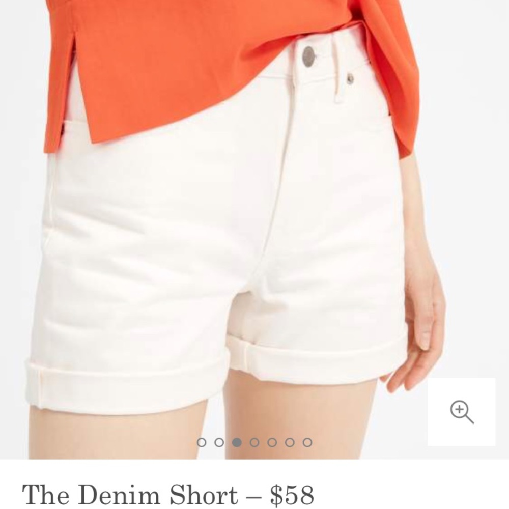 NWT Everlane Size 26 bone denim shorts